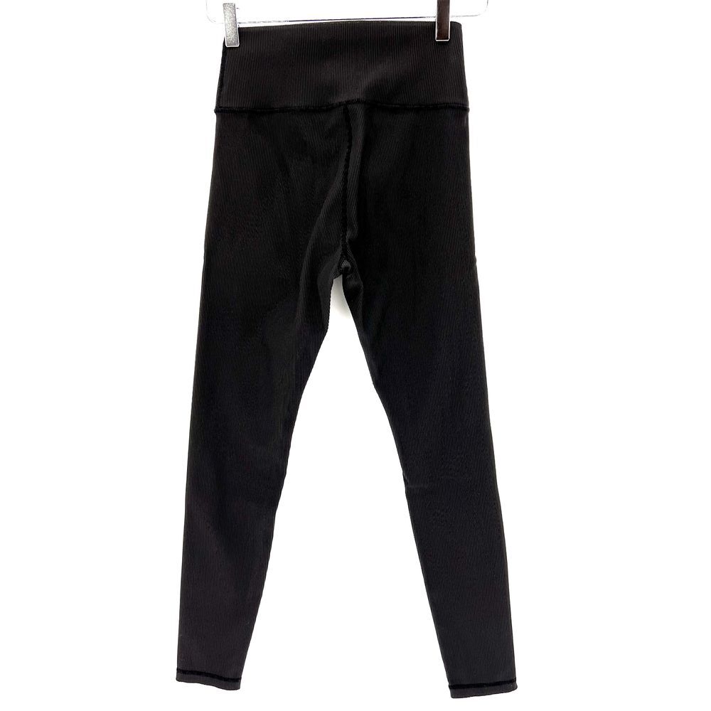 Meshki‎ Ribbed Leggings High Waisted Size S Black Activewear Stretch Gym Workout - Picture 4 of 9